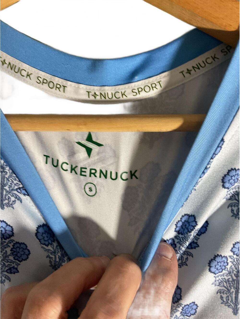 T+Nuck Sport Blue Floral Print T-Shirt Small - Picture 5 of 8